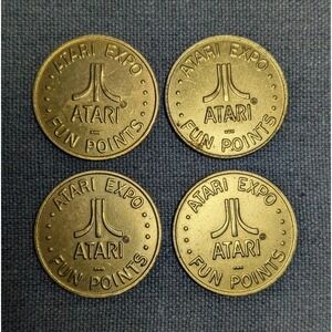 Lot Of 4 Vintage Atari Expo Arcade Video Game Fun Points Prize Tokens Coins